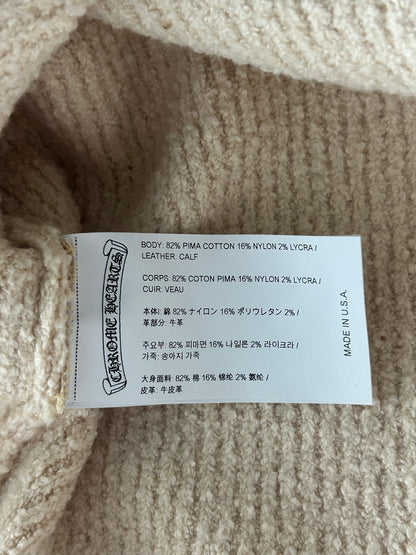 Chrome Hearts Beige & Cheetah Cross Patch Knitted Hoodie