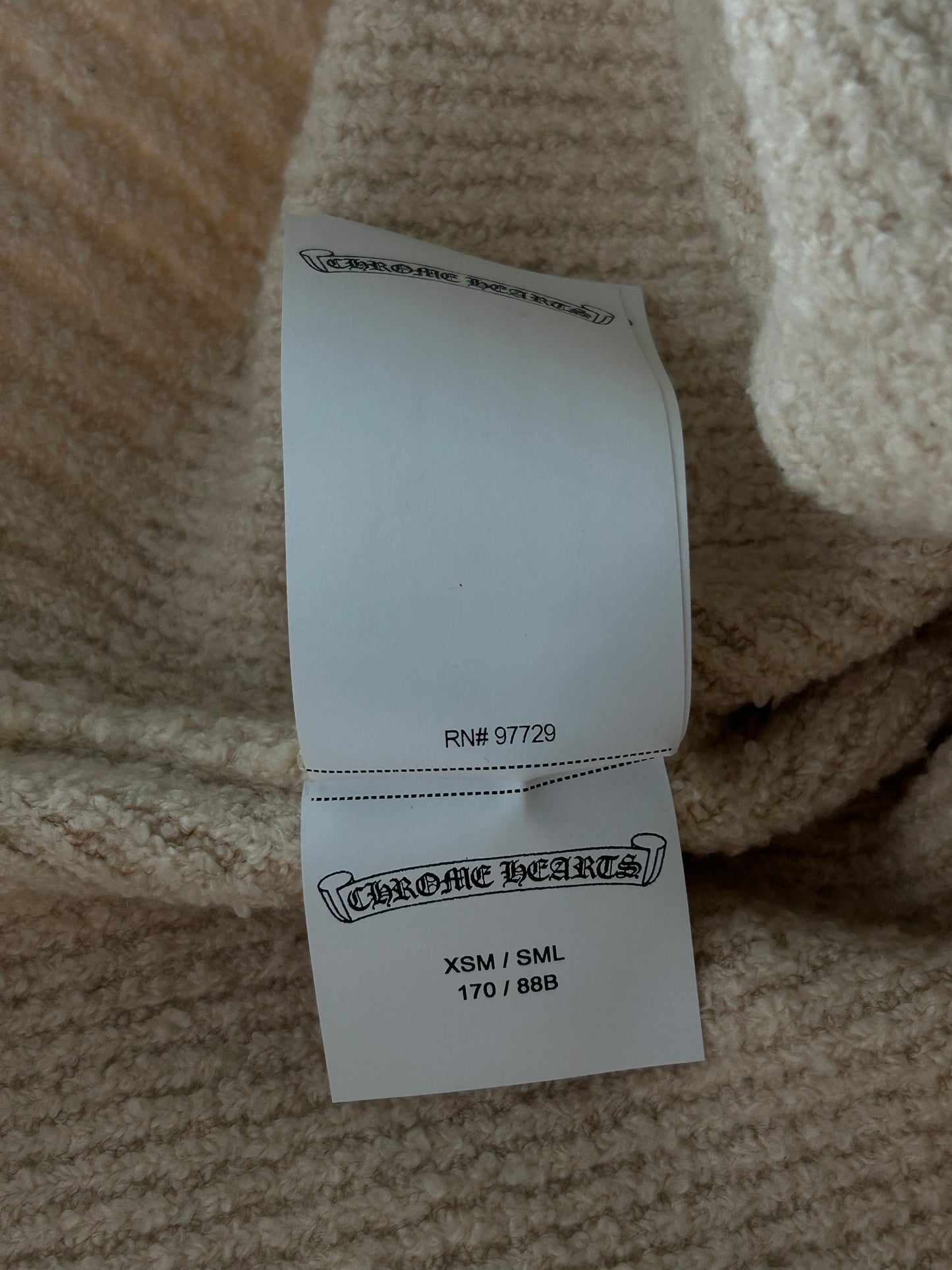 Chrome Hearts Beige & Cheetah Cross Patch Knitted Hoodie