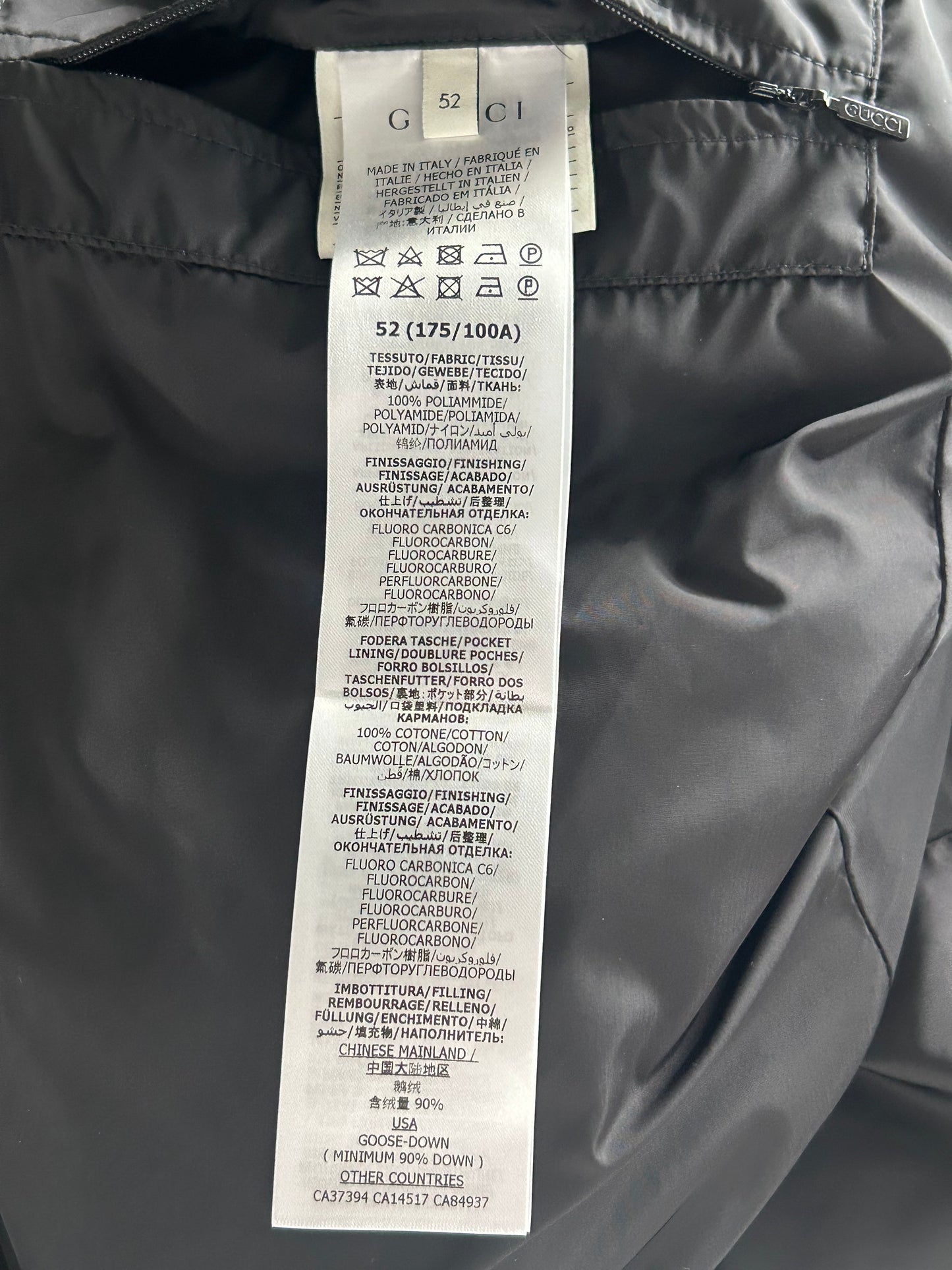 Gucci Black Monogram Jacquard Puffer Jacket