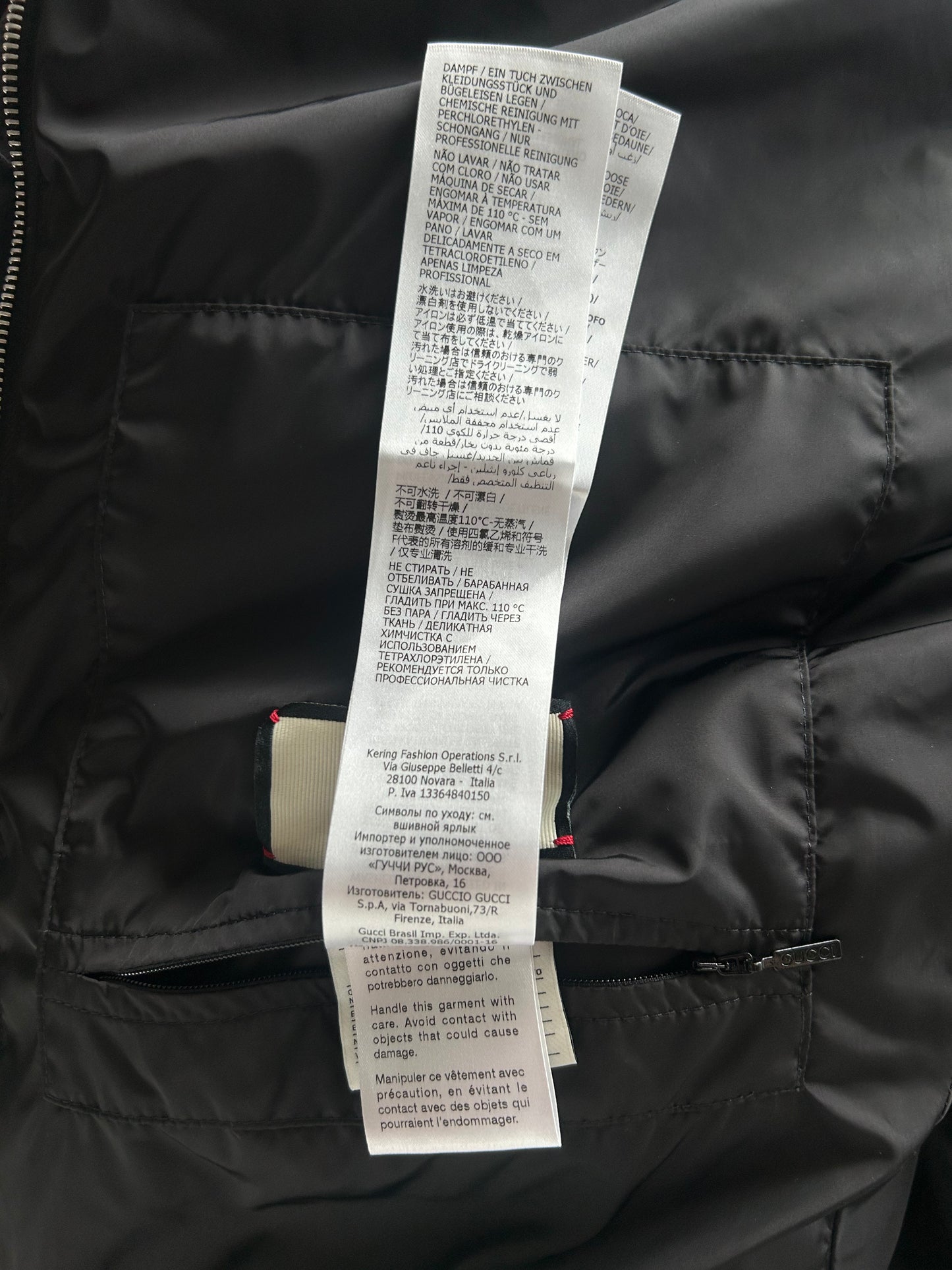 Gucci Black Monogram Jacquard Puffer Jacket