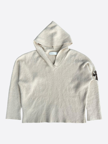 Chrome Hearts Beige & Cheetah Cross Patch Knitted Hoodie
