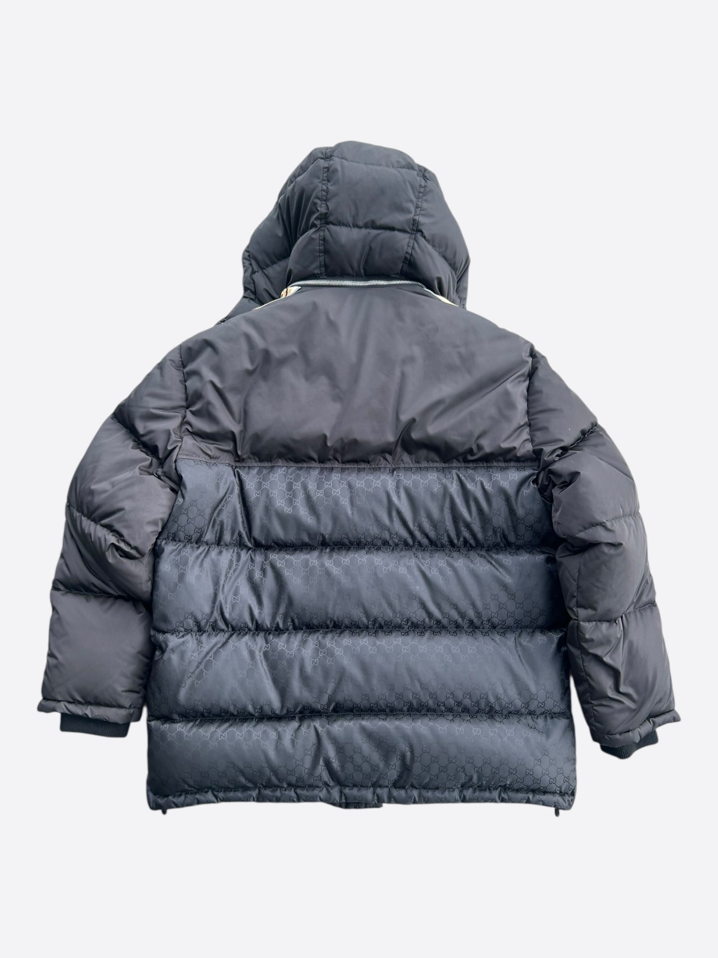 Gucci Black Monogram Jacquard Puffer Jacket