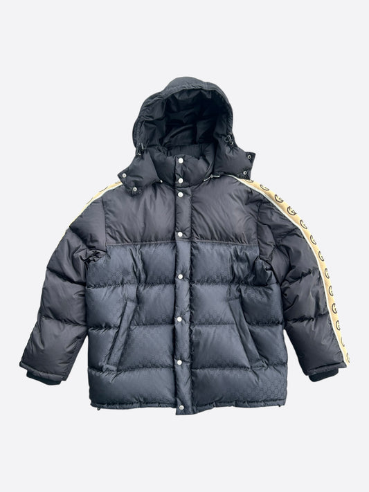Gucci Black Monogram Jacquard Puffer Jacket