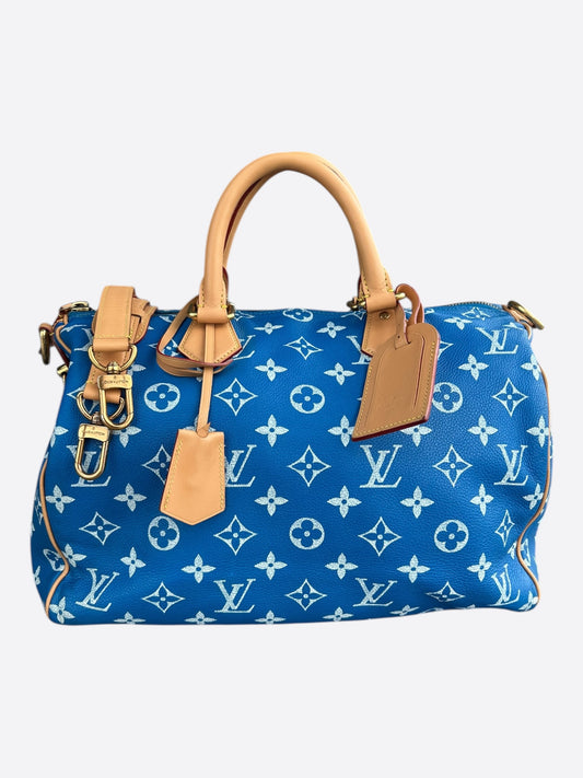 Louis Vuitton Blue & White Monogram P9 Speedy 40