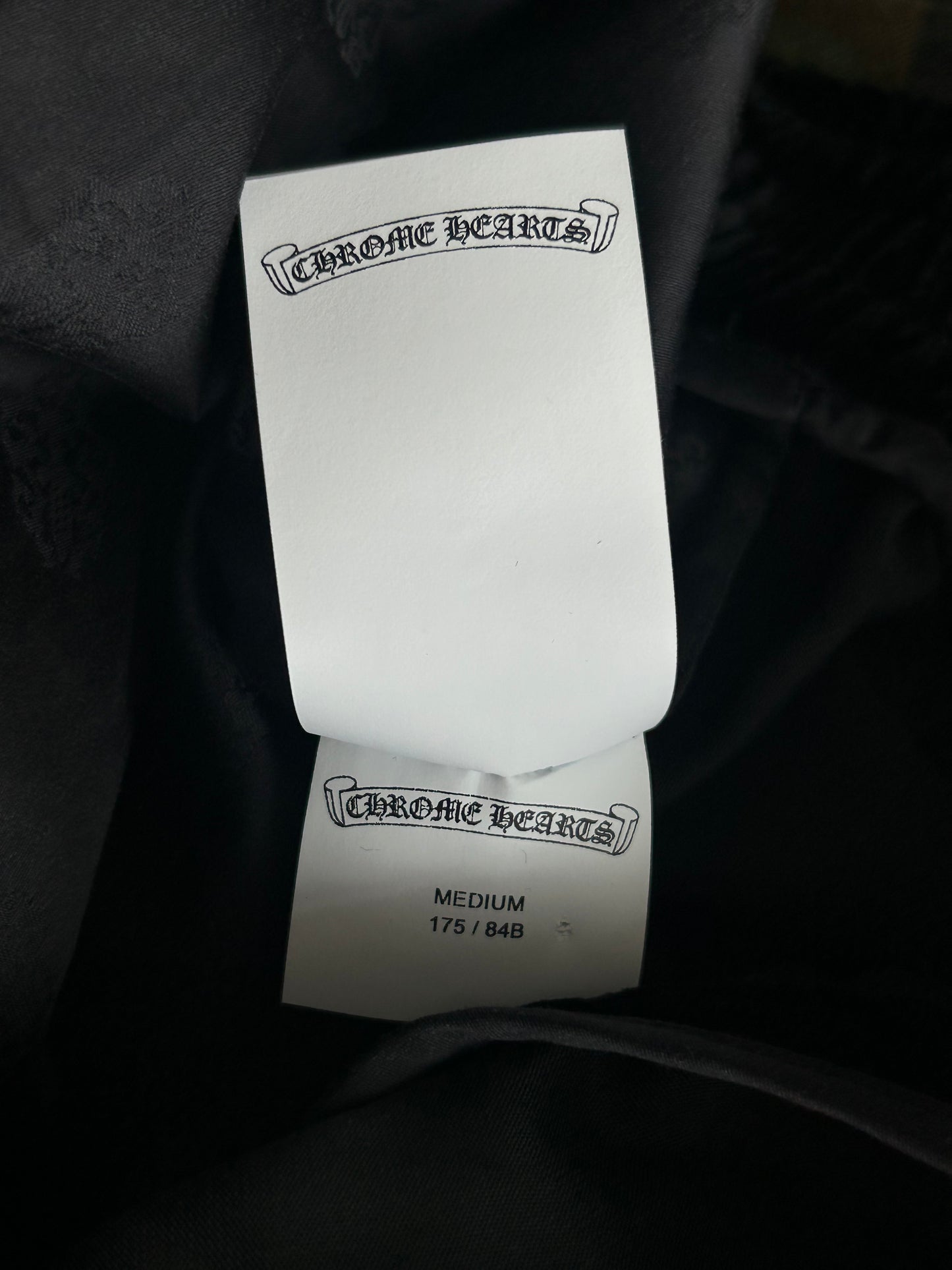 Chrome Hearts Black & White Embroidered Logo Velour Track Pants