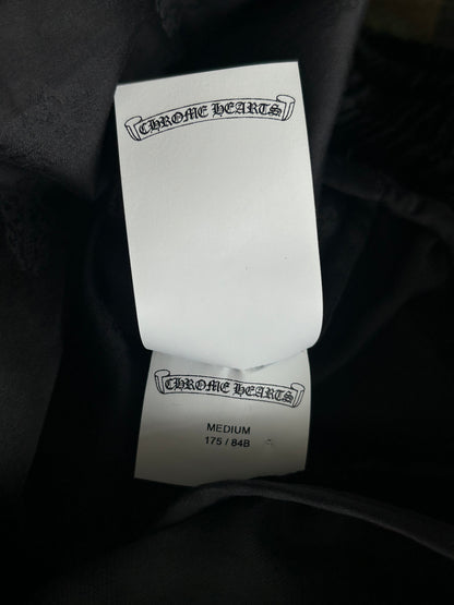 Chrome Hearts Black & White Embroidered Logo Velour Track Pants