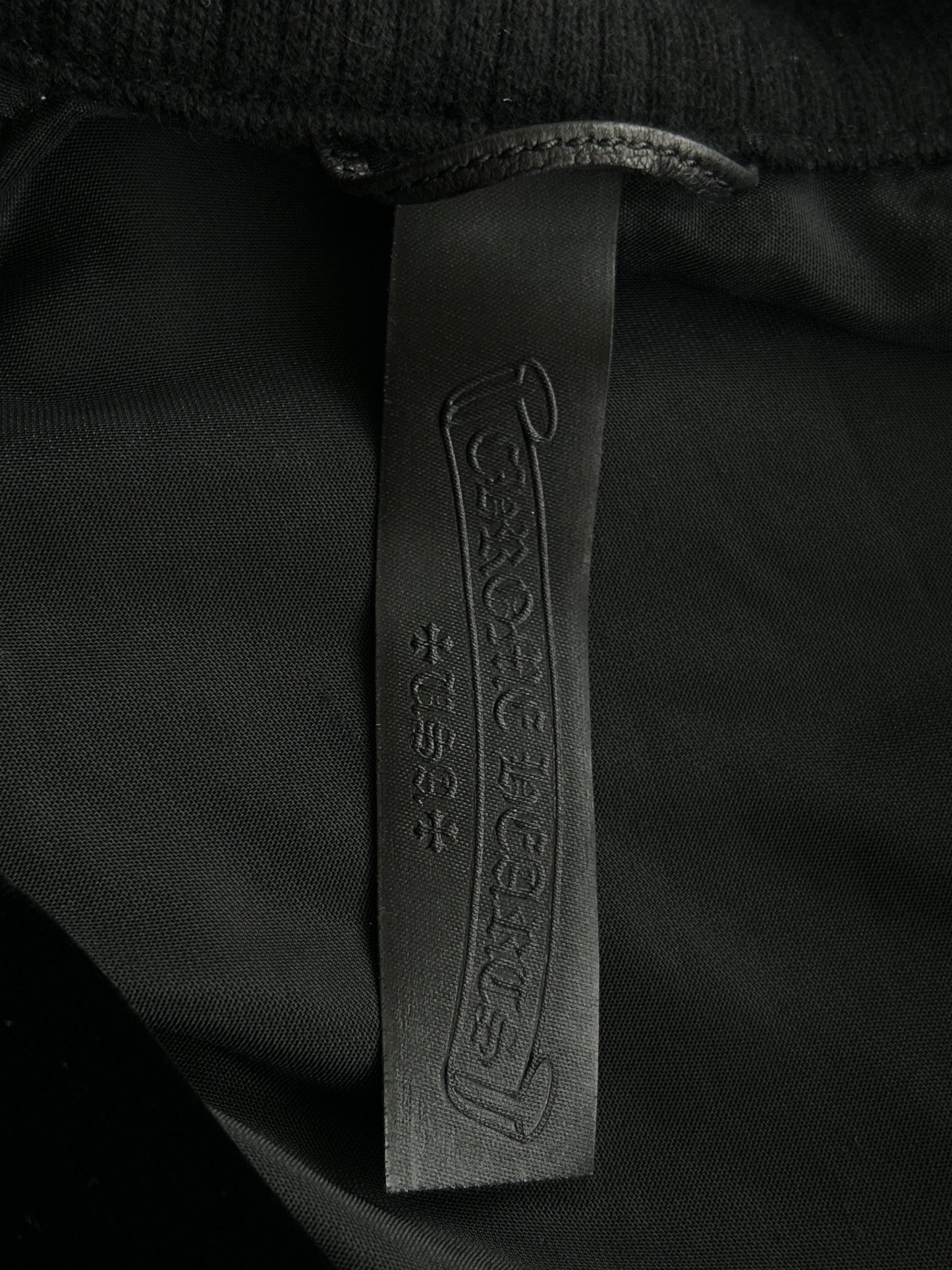 Chrome Hearts Black & White Embroidered Logo Velour Track Jacket