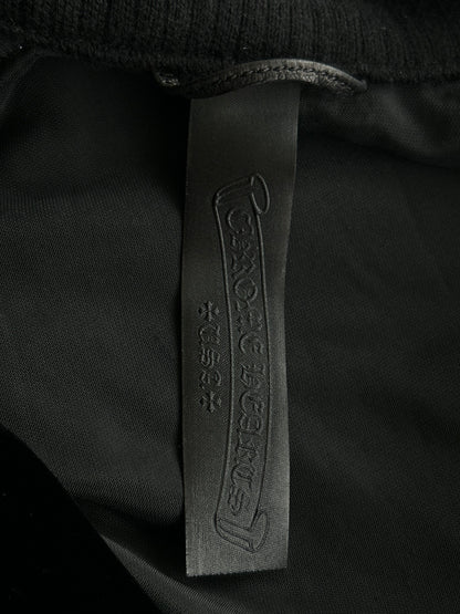Chrome Hearts Black & White Embroidered Logo Velour Track Jacket