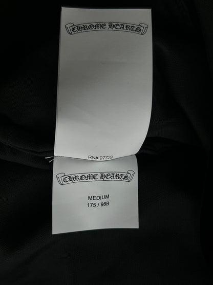 Chrome Hearts Black & White Embroidered Logo Velour Track Jacket