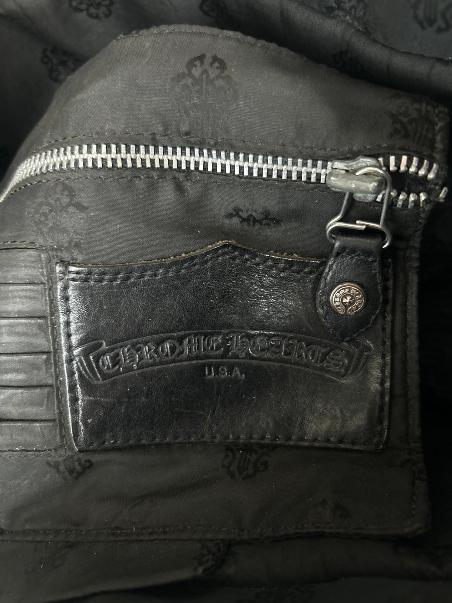 Chrome Hearts Black Nylon Jacquard Diaper Bag