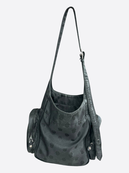Chrome Hearts Black Nylon Jacquard Diaper Bag