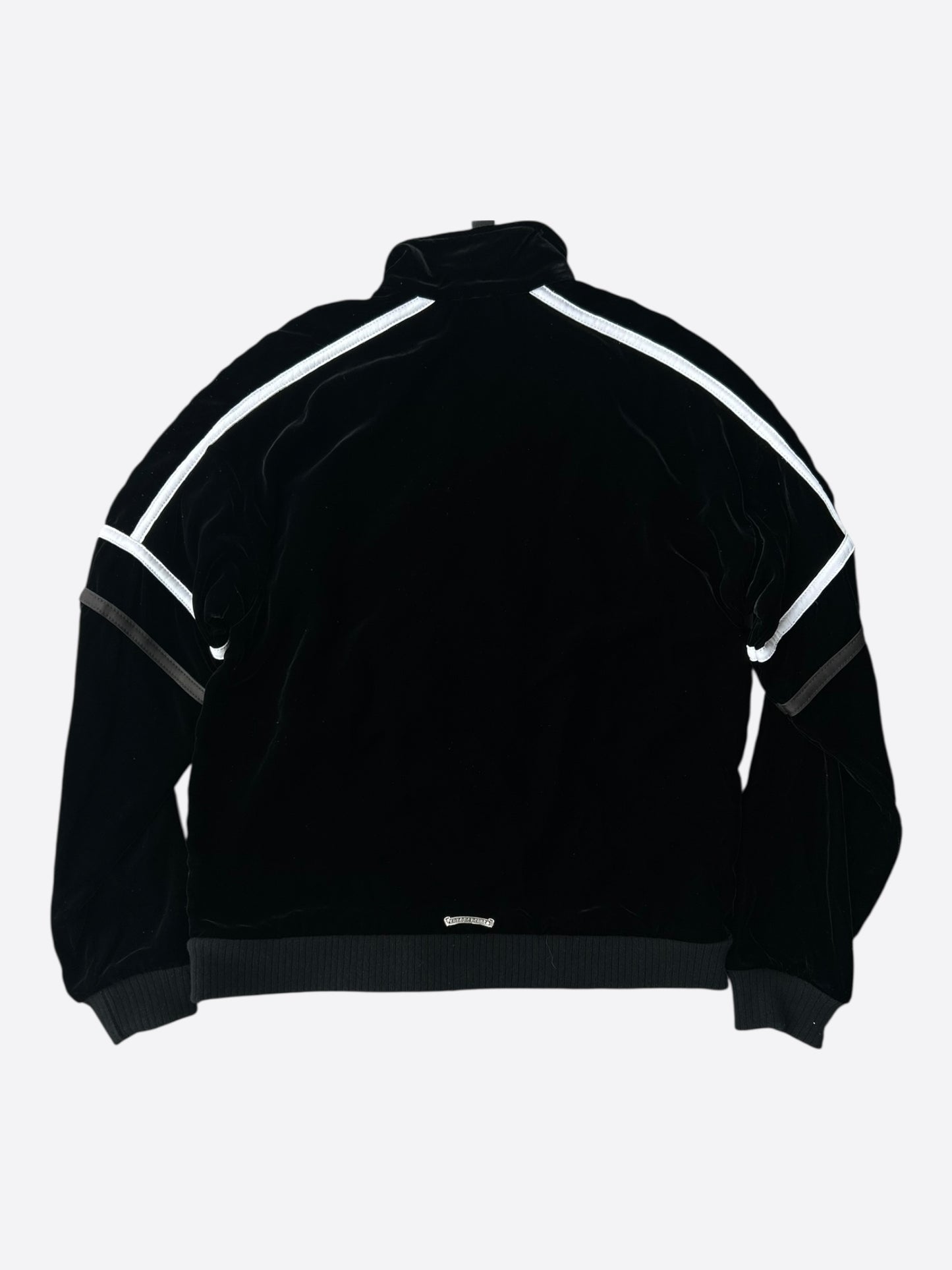 Chrome Hearts Black & White Embroidered Logo Velour Track Jacket