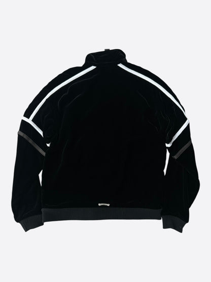 Chrome Hearts Black & White Embroidered Logo Velour Track Jacket