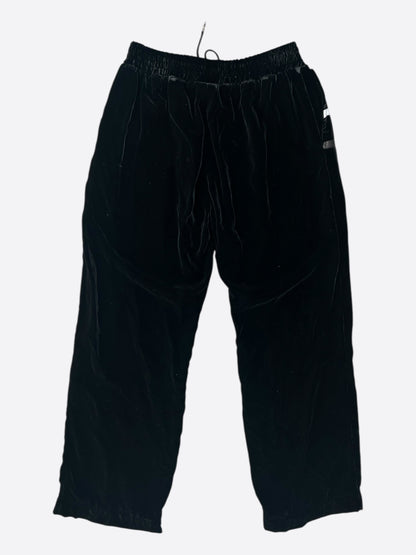Chrome Hearts Black & White Embroidered Logo Velour Track Pants