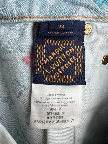 Louis Vuitton Tyler The Creator Blue & White Monogram Jeans