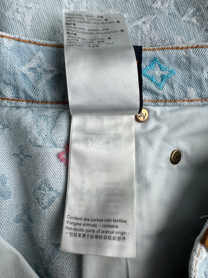 Louis Vuitton Tyler The Creator Blue & White Monogram Jeans