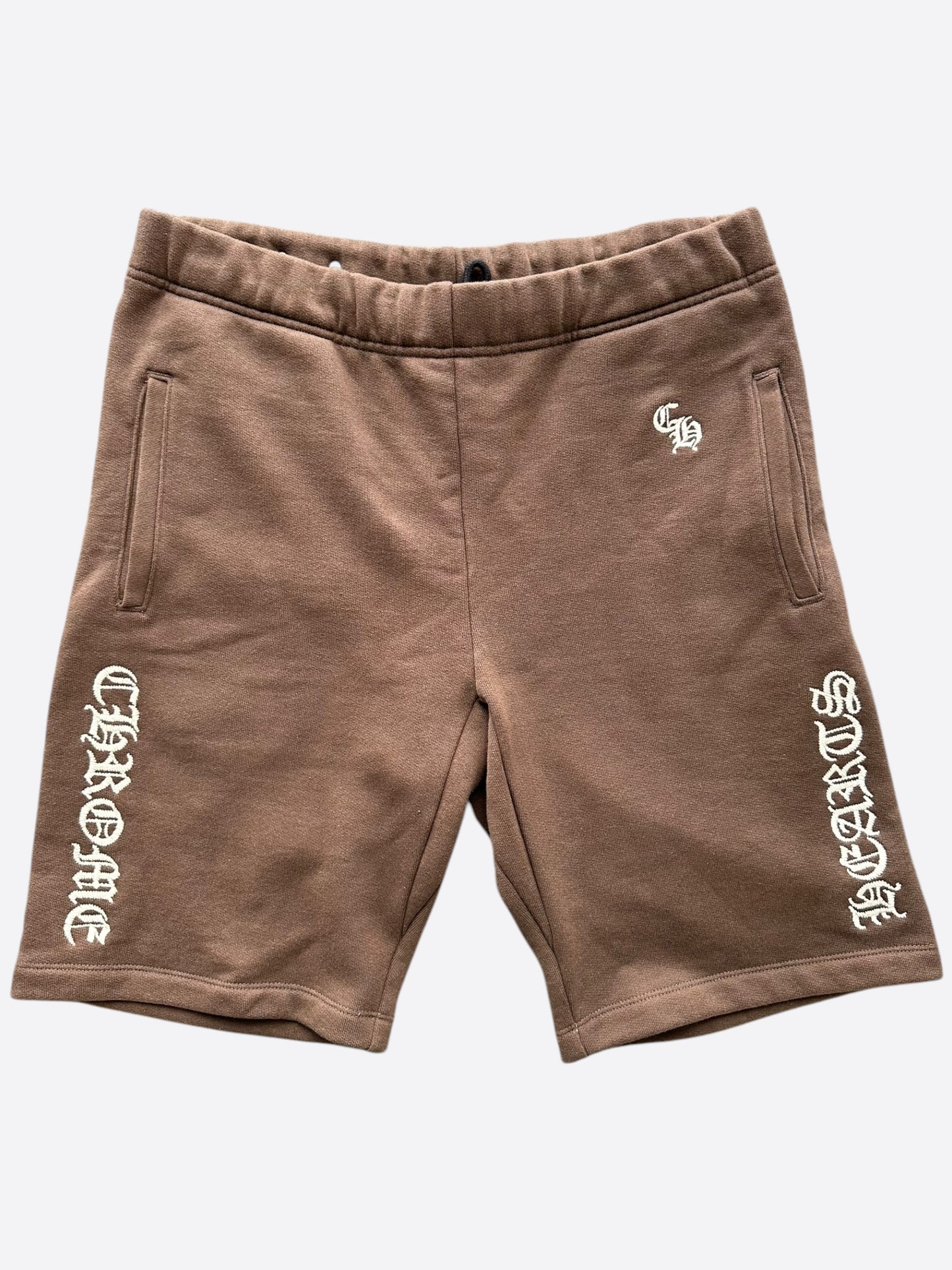 Chrome Hearts Brown & White Embroidered Shorts