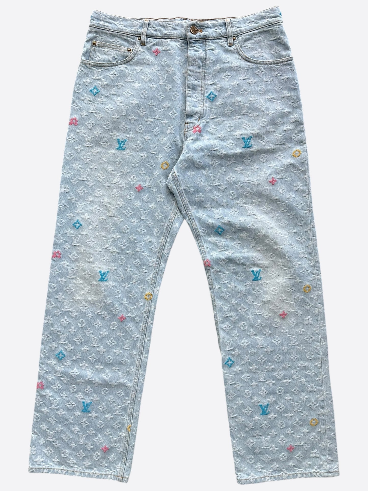 Louis Vuitton Tyler The Creator Blue & White Monogram Jeans