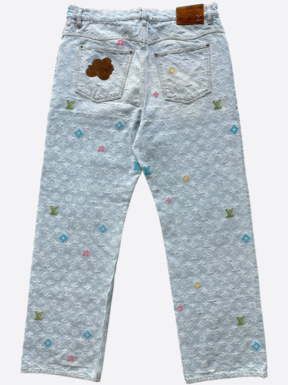 Louis Vuitton Tyler The Creator Blue & White Monogram Jeans