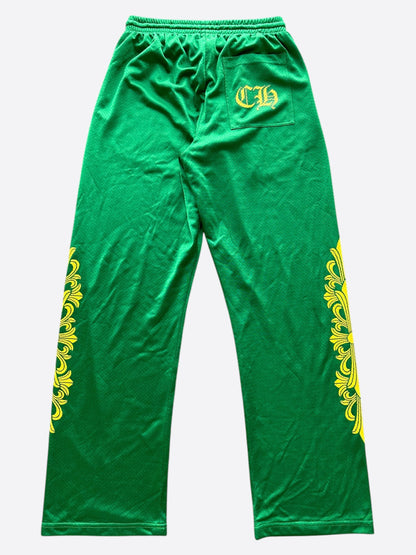 Chrome Hearts Green & Yellow Floral Nylon Mesh Trackpants