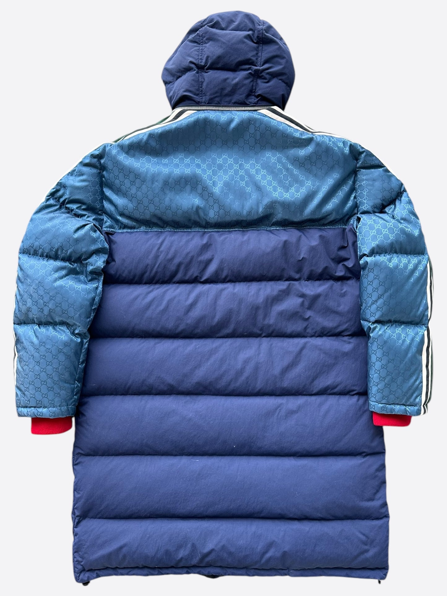 Gucci Blue GG Monogram Long Puffer Jacket