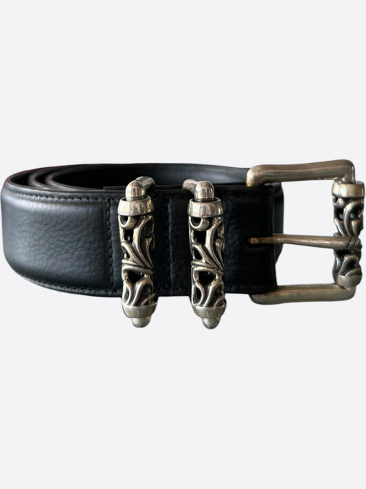 Chrome Hearts Black & Silver Roller Belt