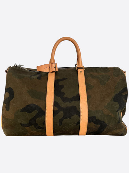 Louis Vuitton Supreme Camouflage Monogram Keepall 45