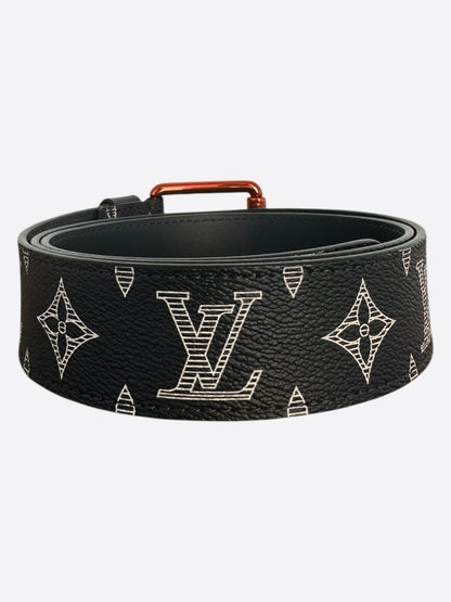 Louis Vuitton Navy & White Monogram Belt