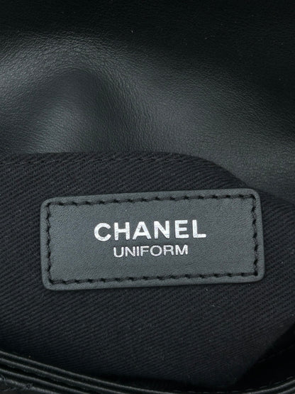 Chanel Black Lambskin Quilted Medium Uniform Flap Bag