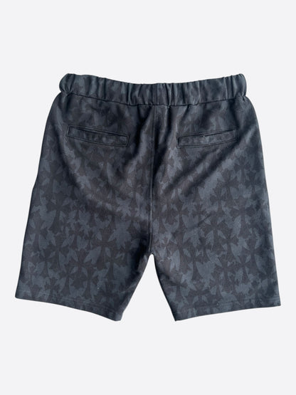 Chrome Hearts Black Cross Jacquard Horseshoe Logo Shorts