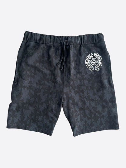 Chrome Hearts Black Cross Jacquard Horseshoe Logo Shorts