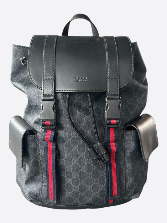 Gucci Black Supreme GG Monogram Backpack