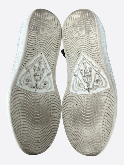 Gucci White Green & Red Snake Striped Ace Sneaker