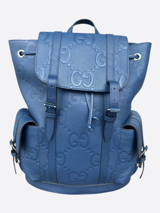 Gucci Blue Embossed GG Monogram Backpack