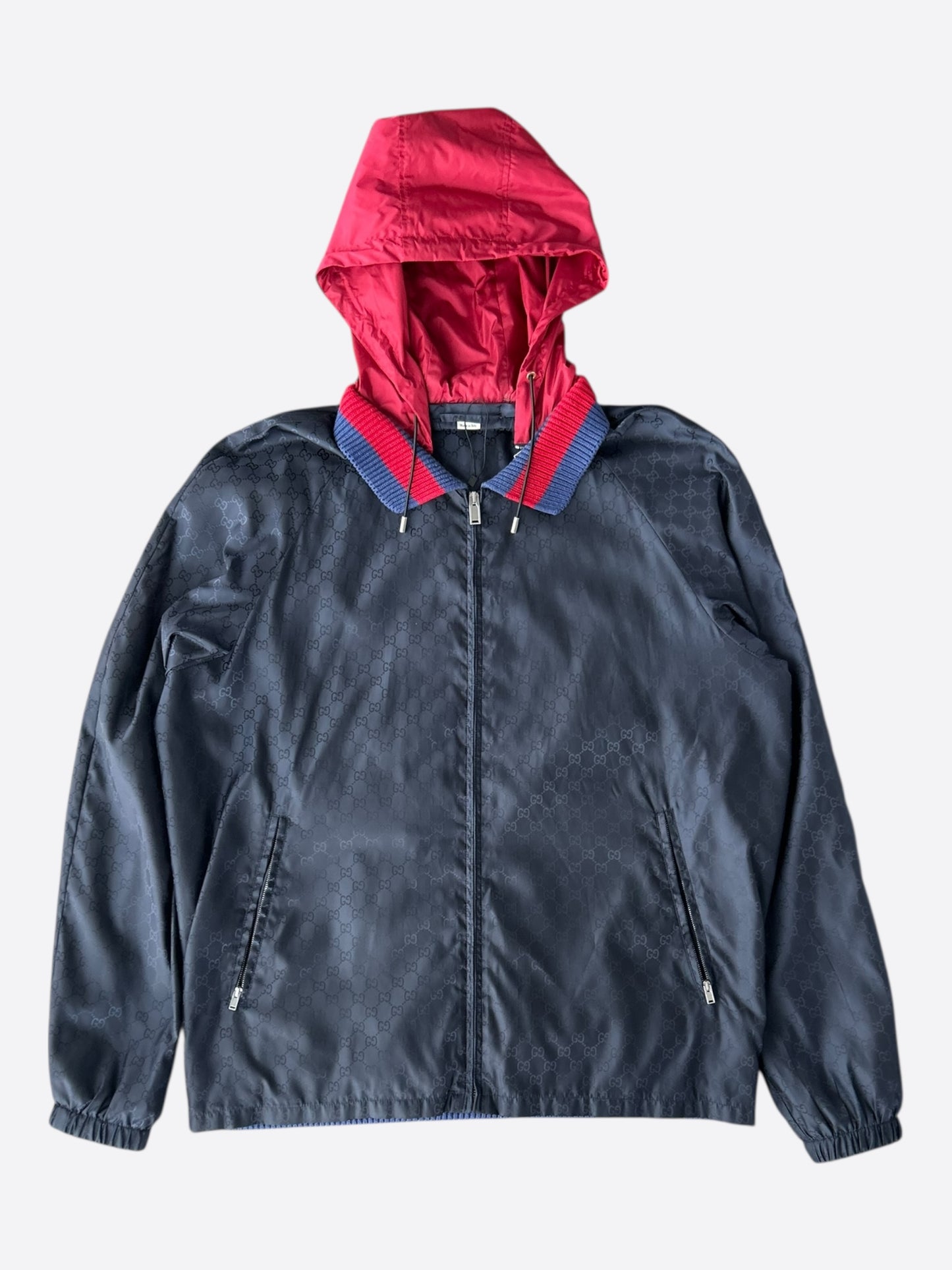 Gucci Navy GG Monogram Windbreaker