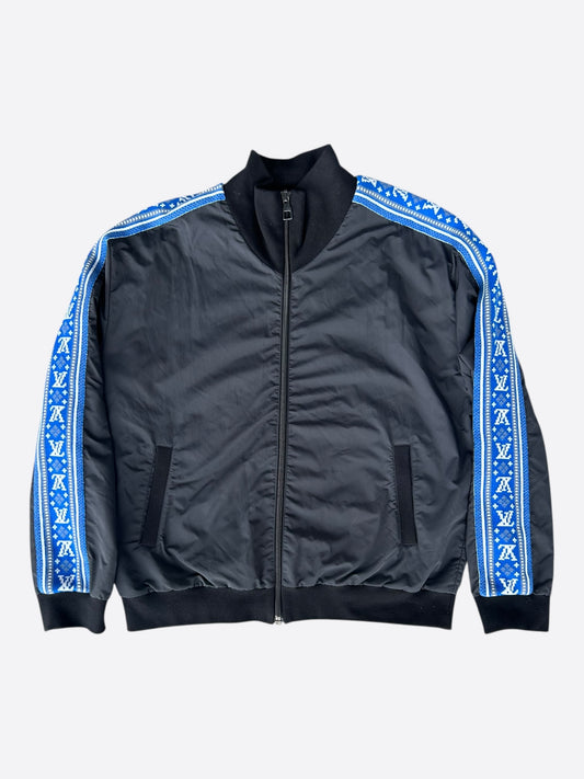 Louis Vuitton Black & Blue Monogram Fair Isle Track Jacket