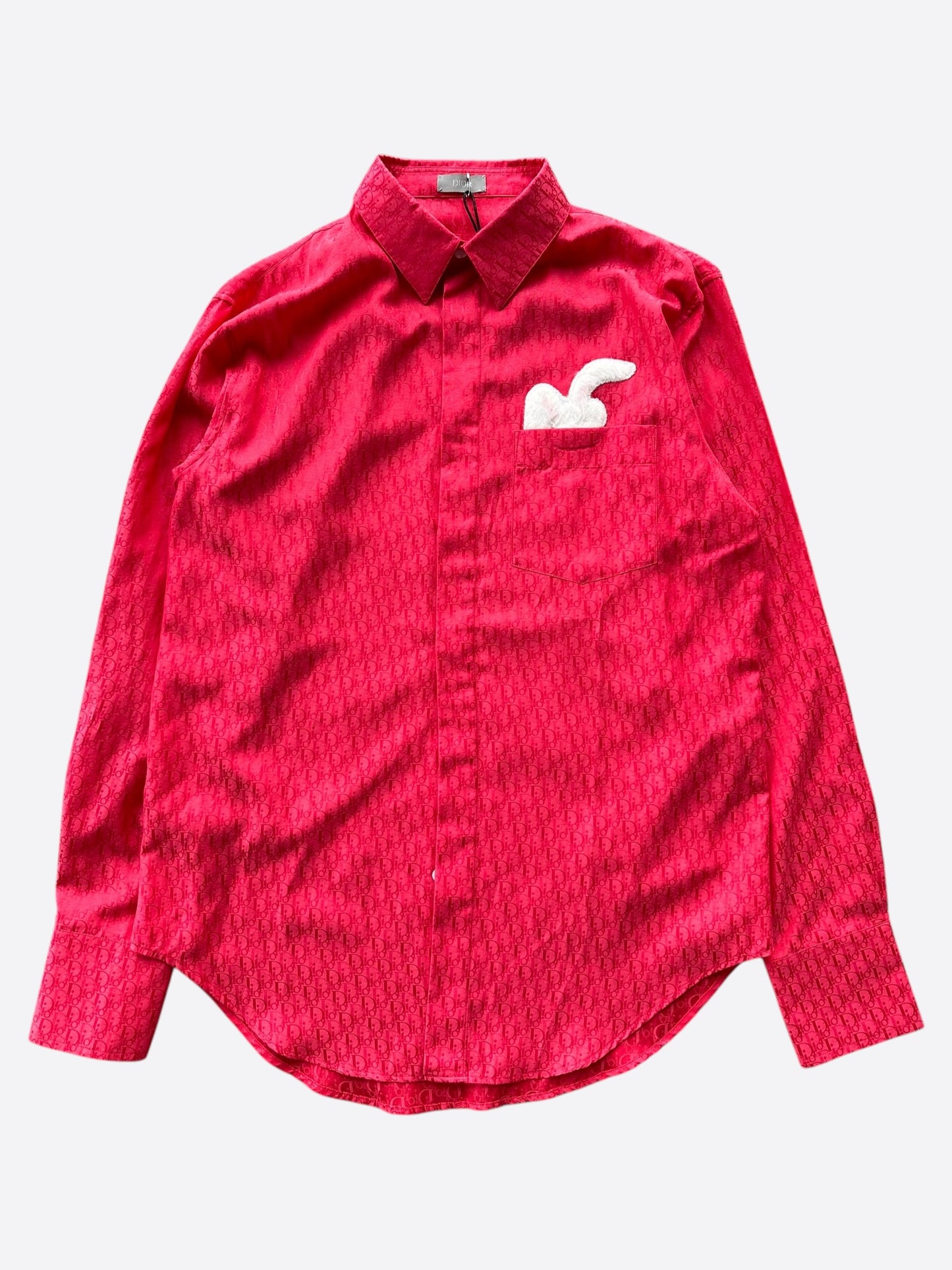 Dior ERL Red Oblique Bunny Button Up Shirt