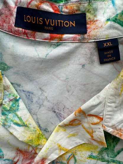 Louis Vuitton White Multicolor Pastel Monogram Button Up Shirt