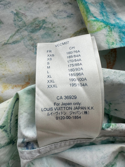 Louis Vuitton White Multicolor Pastel Monogram Button Up Shirt