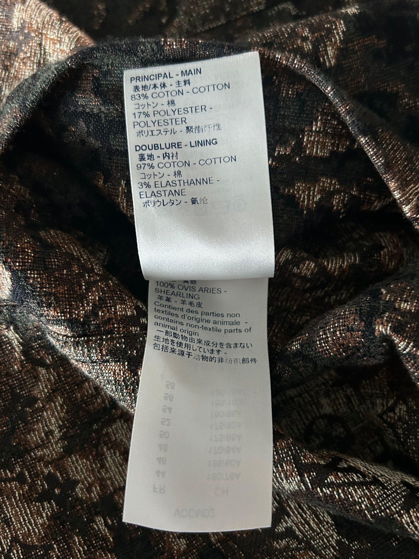 Louis Vuitton Brown Tapestry Monogram Shearling Jacket