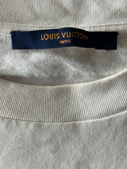 Louis Vuitton White Multicolor Flower Logo T-Shirt