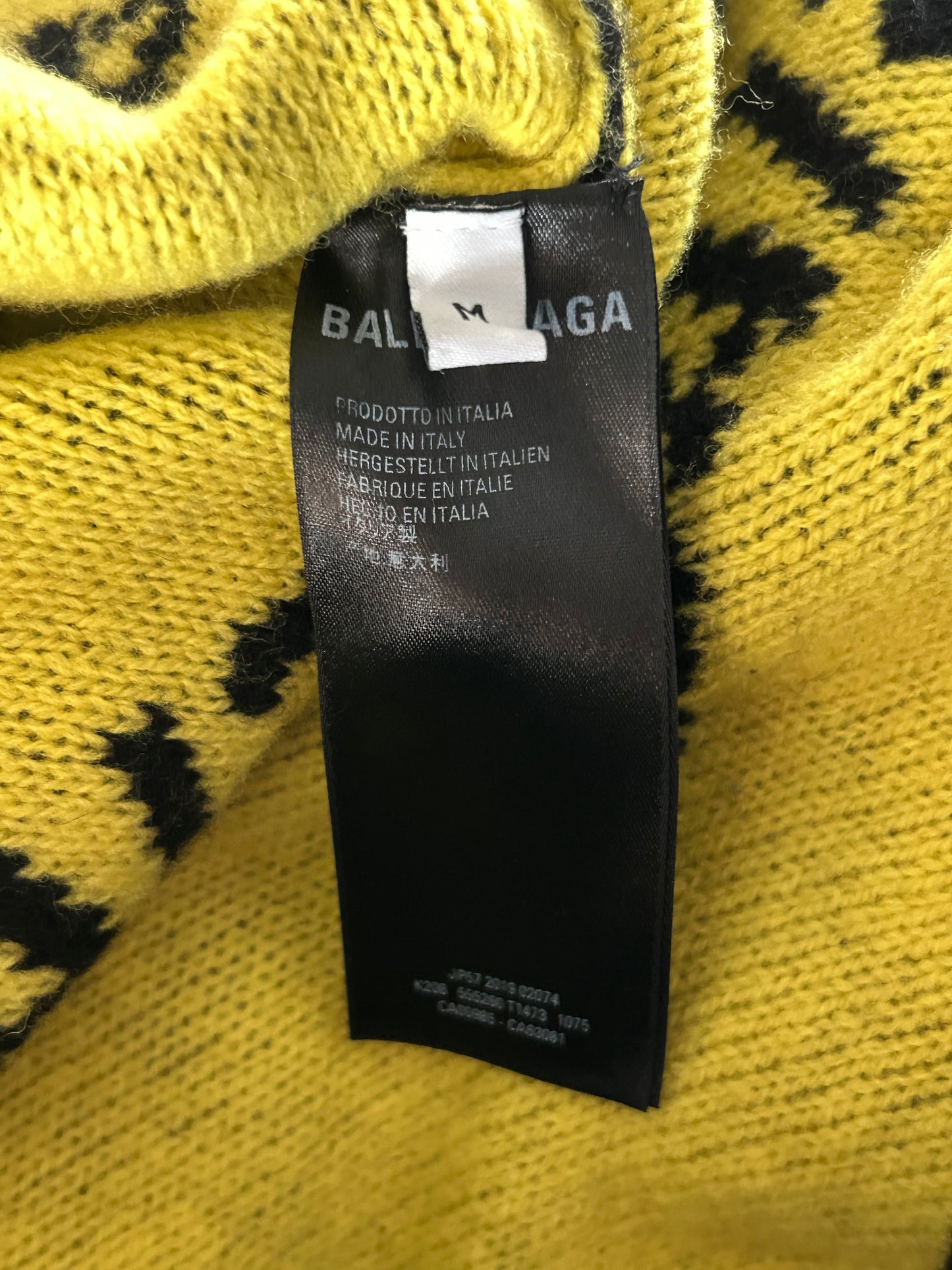 Balenciaga Black & Yellow All Over Logo Cardigan