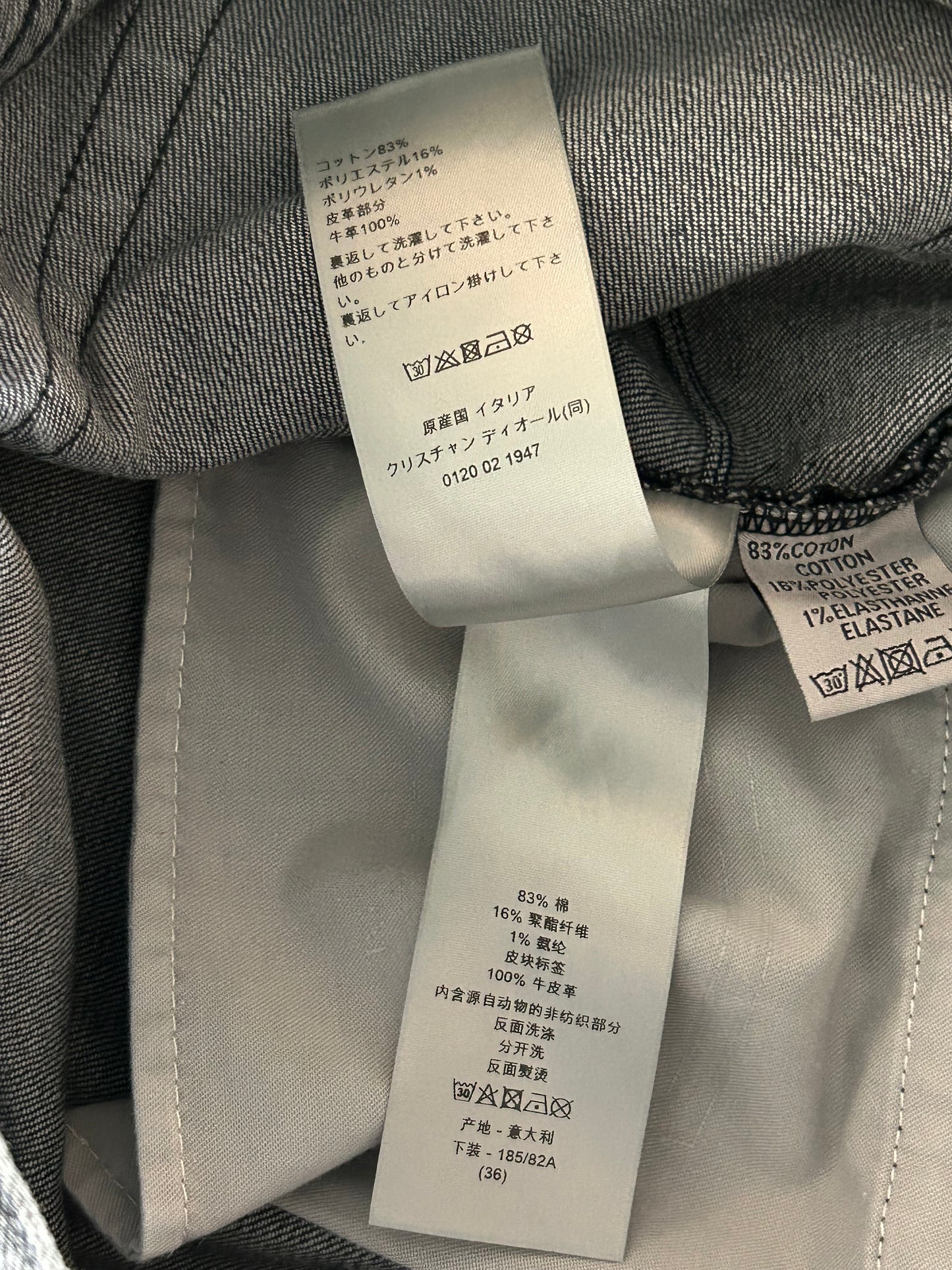 Dior Grey Denim Slim Jeans