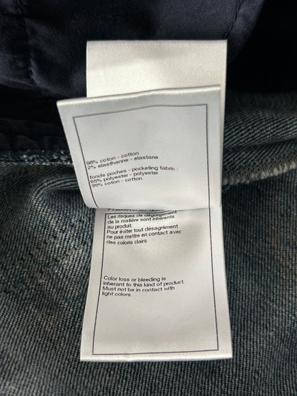 Chanel Blue & White 23B CC Logo Sequin Women's Denim Jeans