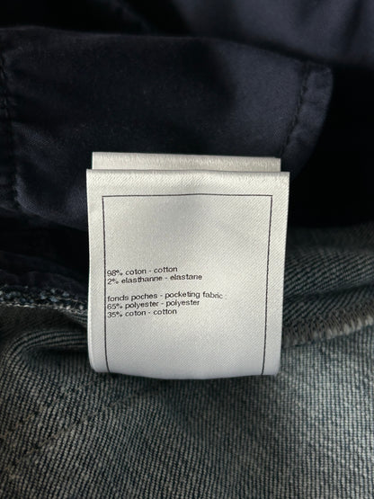 Chanel Blue & White 23B CC Logo Sequin Women's Denim Jeans