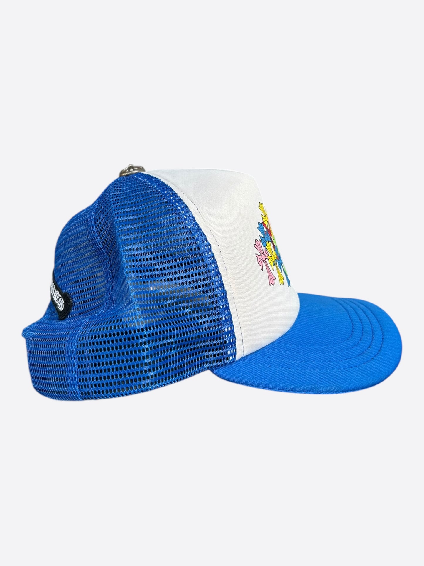 Chrome Hearts Blue & White Multicolor Cross Trucker Hat
