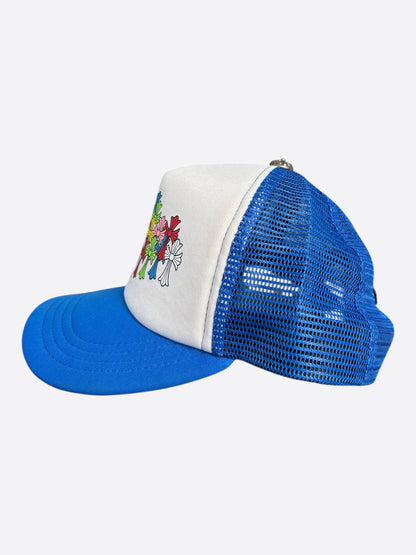 Chrome Hearts Blue & White Multicolor Cross Trucker Hat