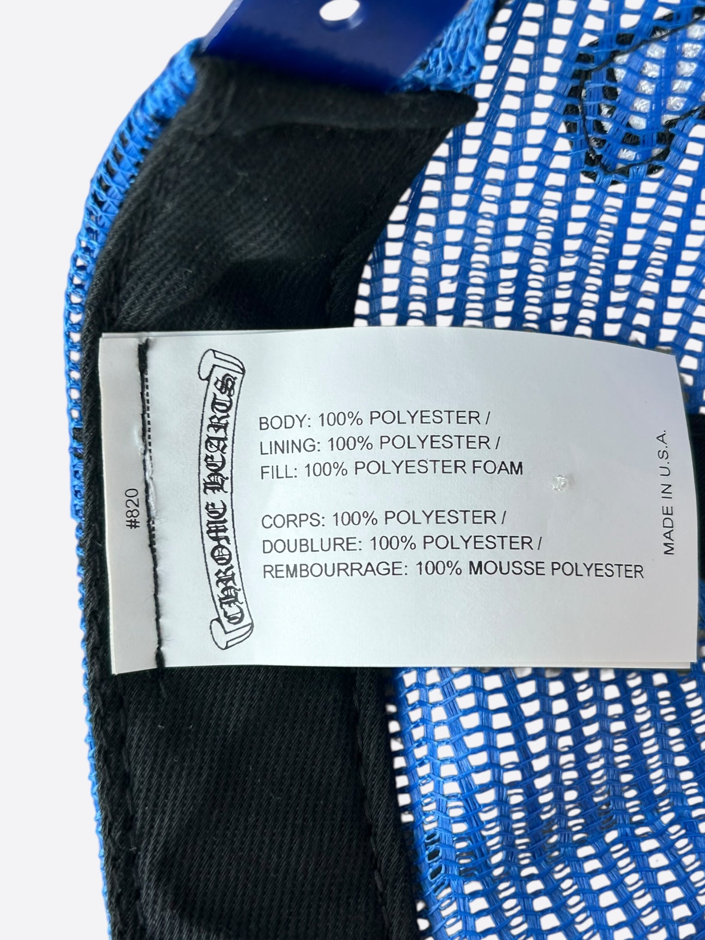 Chrome Hearts Blue & White Multicolor Cross Trucker Hat