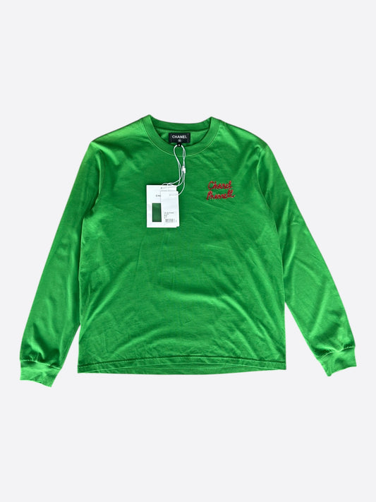 Chanel Pharrell Green & Multicolor Wish List Graphic Longsleeve T-Shirt