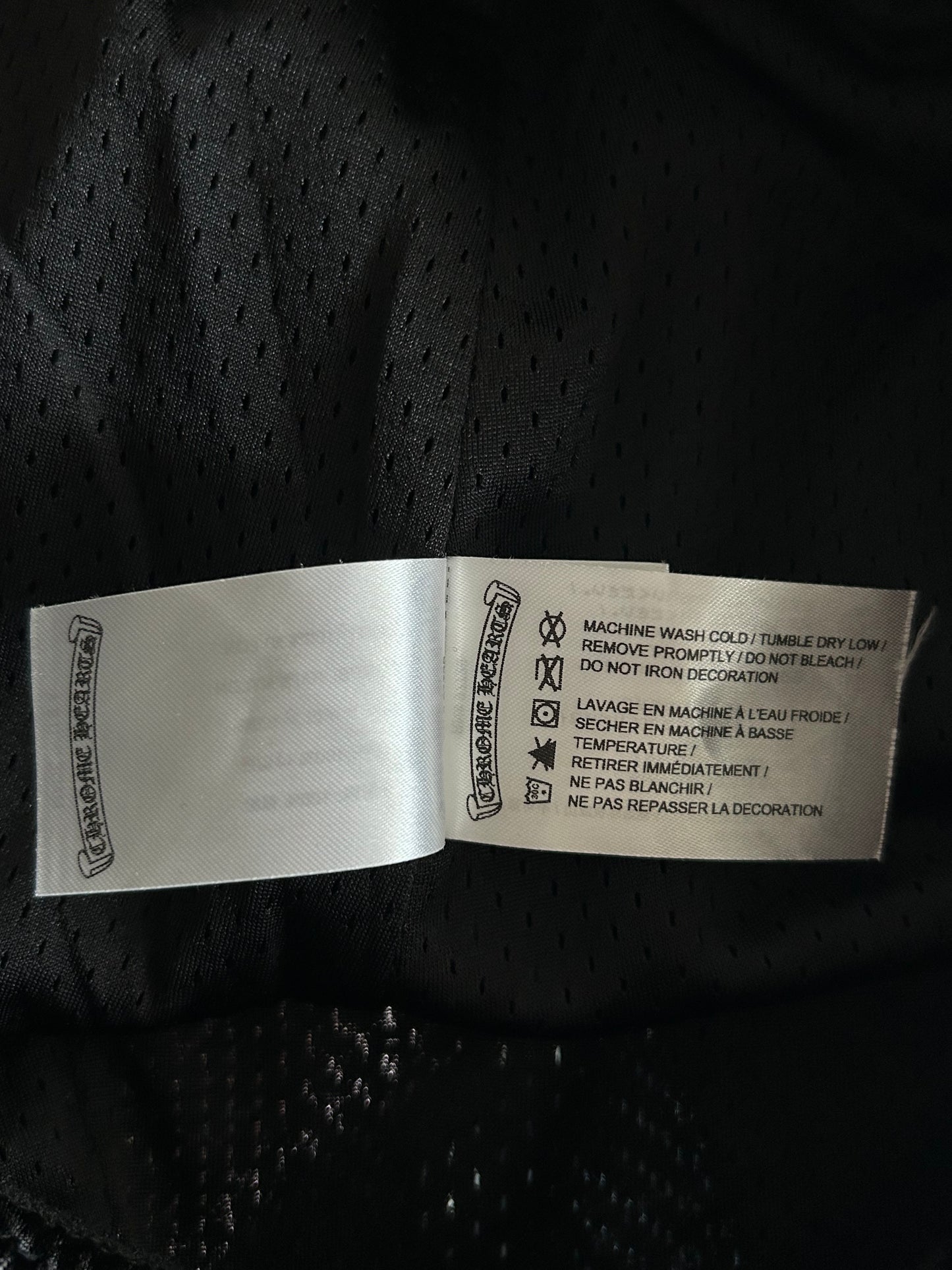 Chrome Hearts Black & White Logo Mesh Shorts